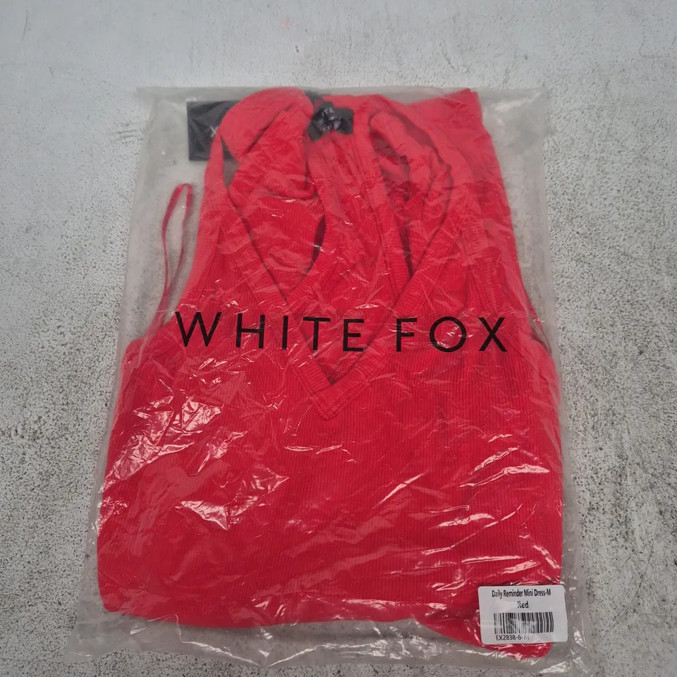BAGGED WHITE FOX DAILY REMINDER MINI DRESS - RED, SIZE M