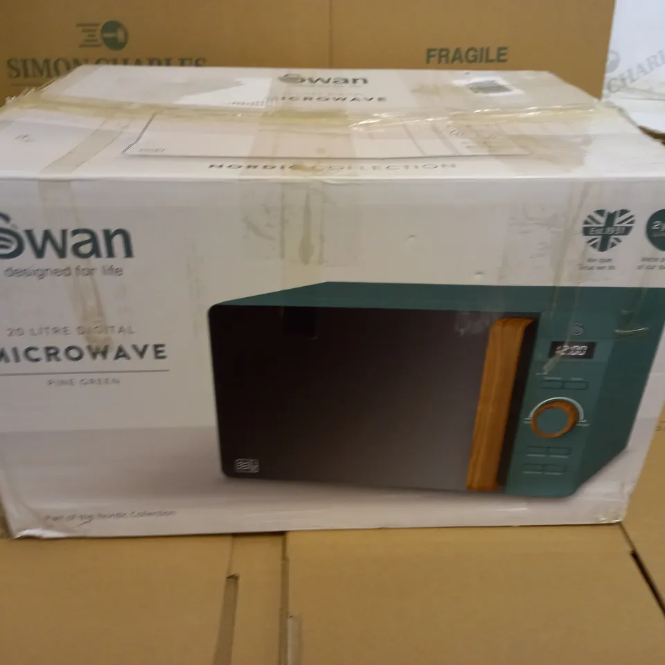 SWAN 20L NORDIC DIGITAL LED MICROWAVE 800W MATTE GREEN