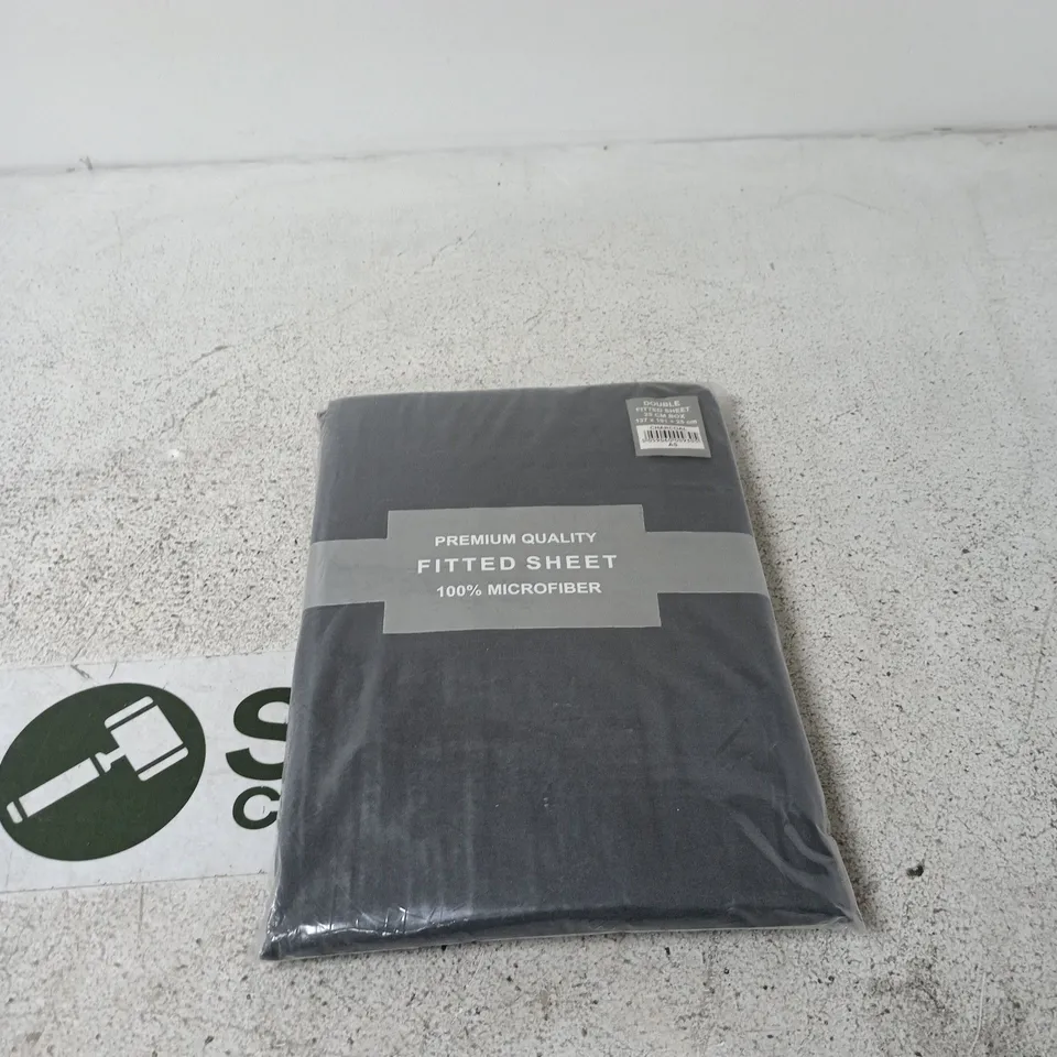 DOUBLE FITTED SHEET CHARCOAL