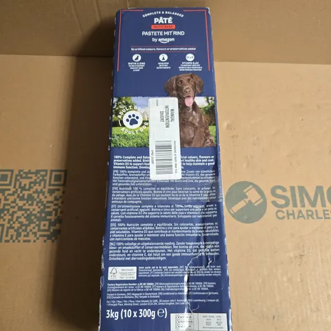 PÂTÉ WITH BEEF DOG FOOD – 3KG (10 × 300G), ADULT DOG FORMULA