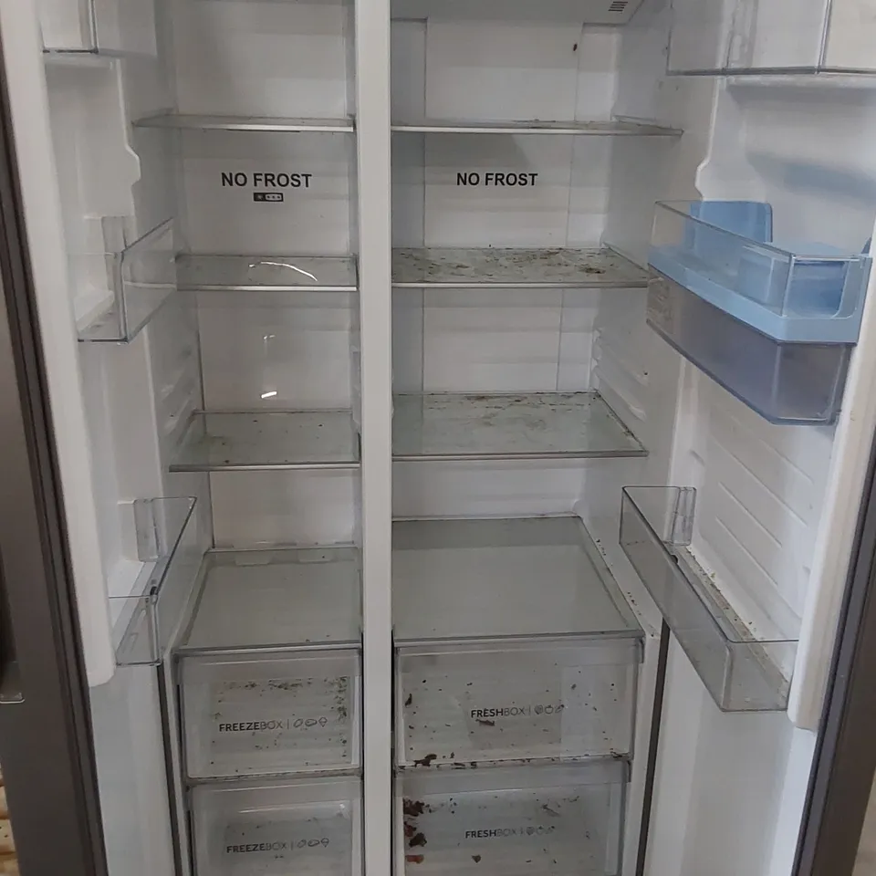 HAIER HSR3918EWPG NON-PLUMBED FROST FREE AMERICAN FRIDGE FREEZER SILVER E-RATED - UNPROCESSED RAW RETURN