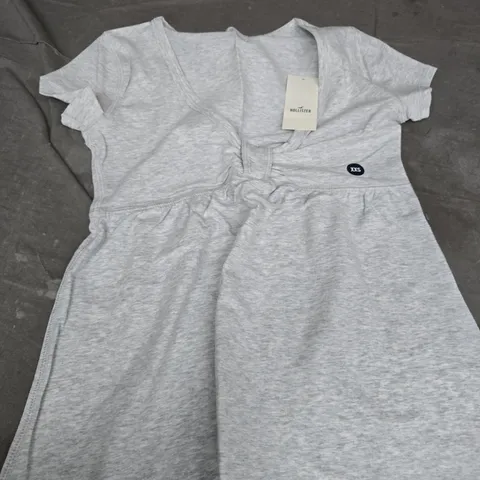 HOLLISTER GREY KNOT-FRONT TOP – XXS 