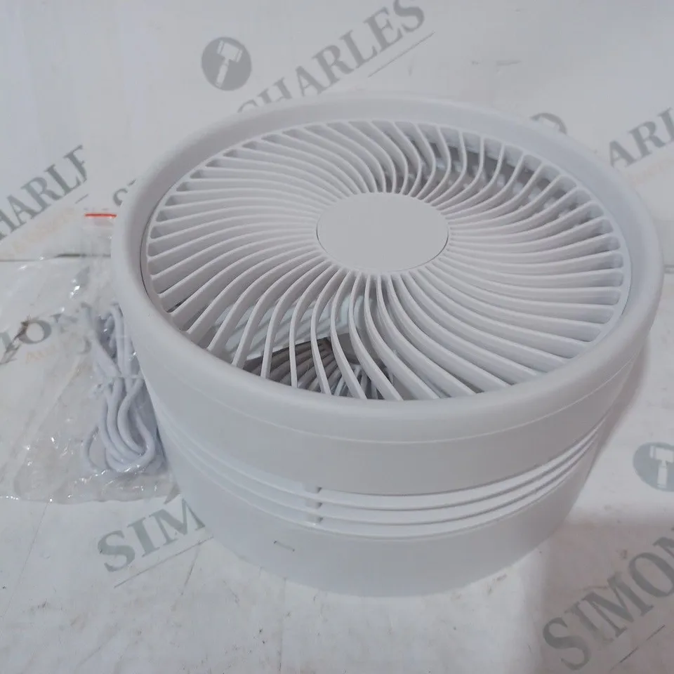 BELL & HOWELL RECHARGEABLE EXTENDABLE DESK & FLOOR FAN, WHITE