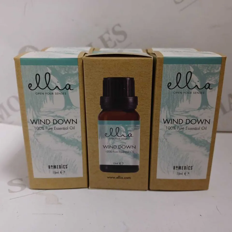 LOT OF 6 X 15ML ELLIA WIND DOWN 100% PURE ESSENTIAL OIL BLEND