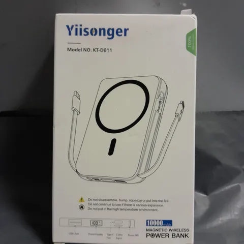 BOXED YIISONGER KT-DO11 MAGNETOC WIRELESS POWERBANK IN BLACK