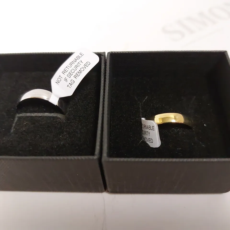 2 ASSORTED 9CT GOLD PERSONALISED WEDDING BANDS