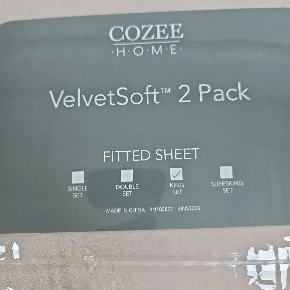 COZEE HOME VELVETSOFT 2 PACK FITTED SHEET – KING SIZE
