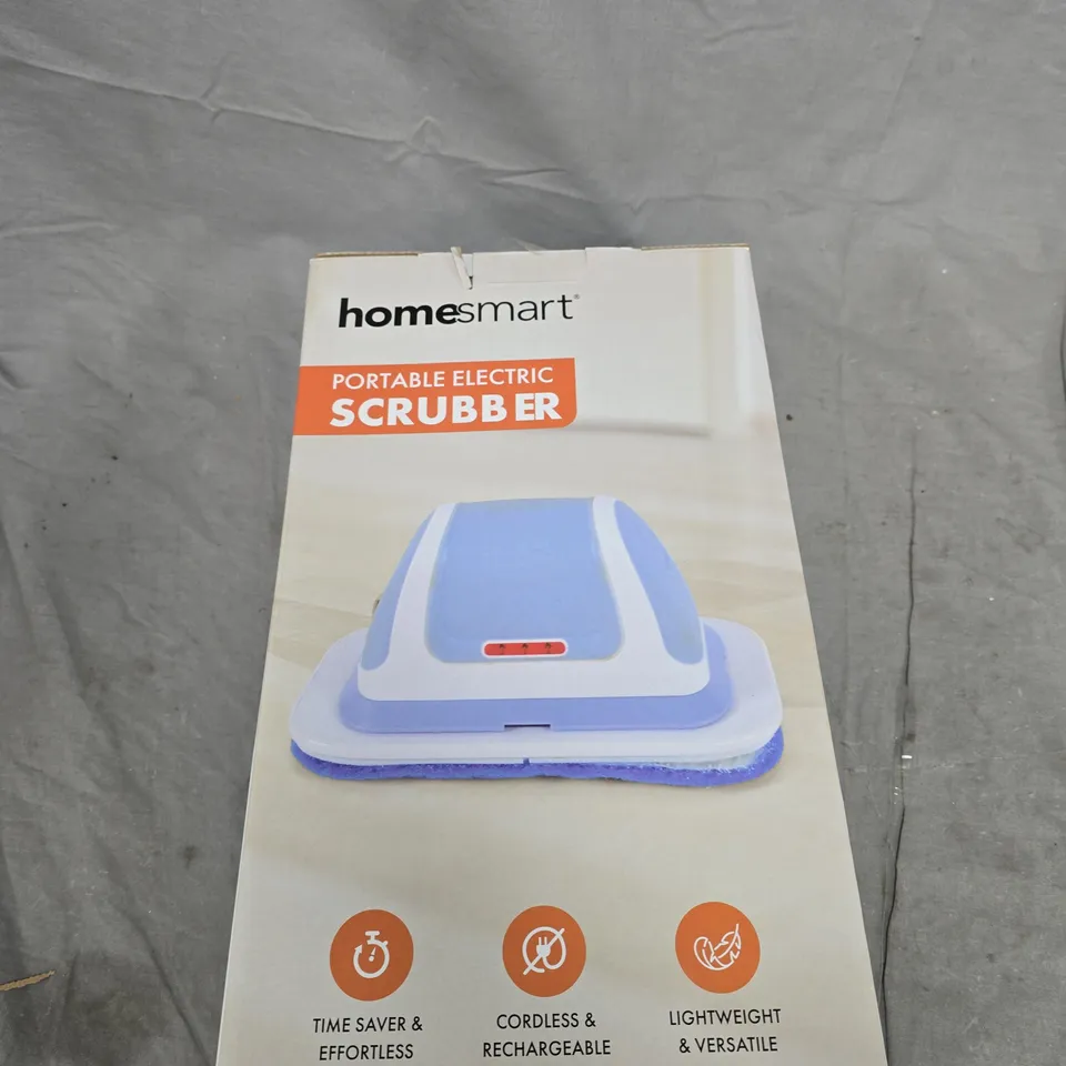 HOMESMART PORTABLE ELECTRIC SCRUBBER – CORDLESS & RECHARGEABLE, BOXED