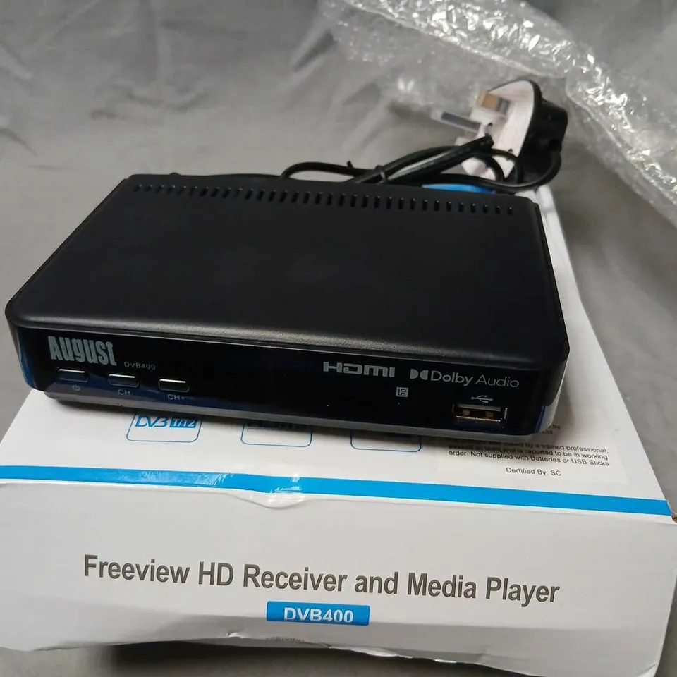 AUGUST DVB400 FREEVIEW HD RECEIVER AND MEDIA PLAYER – SET-TOP BOX