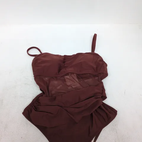 CUPSHE BURGUNDY ONE-PIECE SWIMSUIT β WOMEN'S SIZE S
