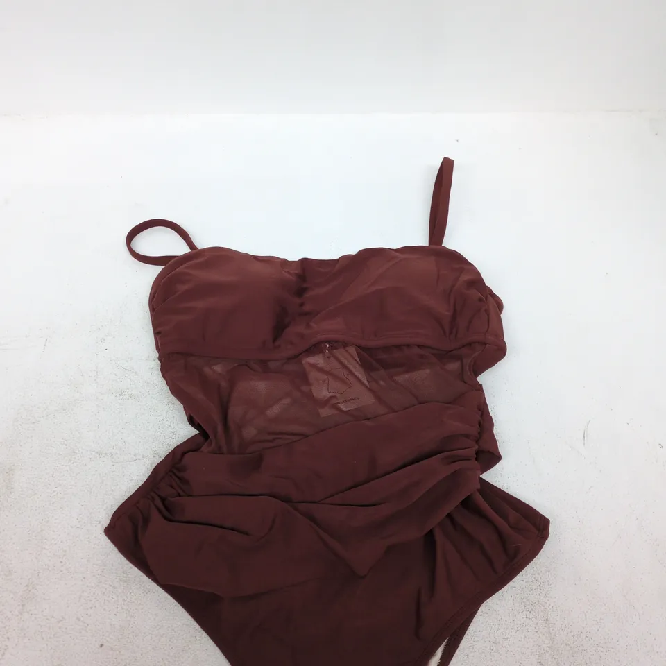 CUPSHE BURGUNDY ONE-PIECE SWIMSUIT – WOMEN'S SIZE S