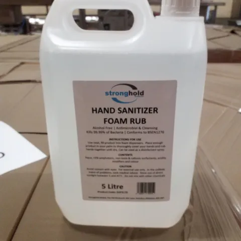 PALLET CONTAINING APPROXIMATELY 80 BOTTLES OF STRONGHOLD ALCOHOL HAND SANITISER 5LTR