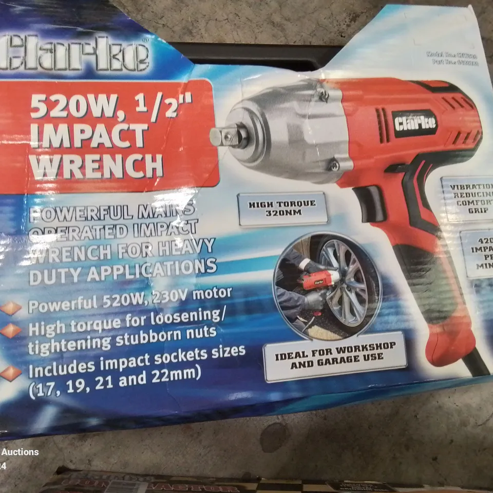 LOT CONTAINING VARIOUS TOOLS TO INCLUDE AIR NEEDLE SCALER, JUMP START MICR 400, 520W IMPACT WRENCH, ETC.