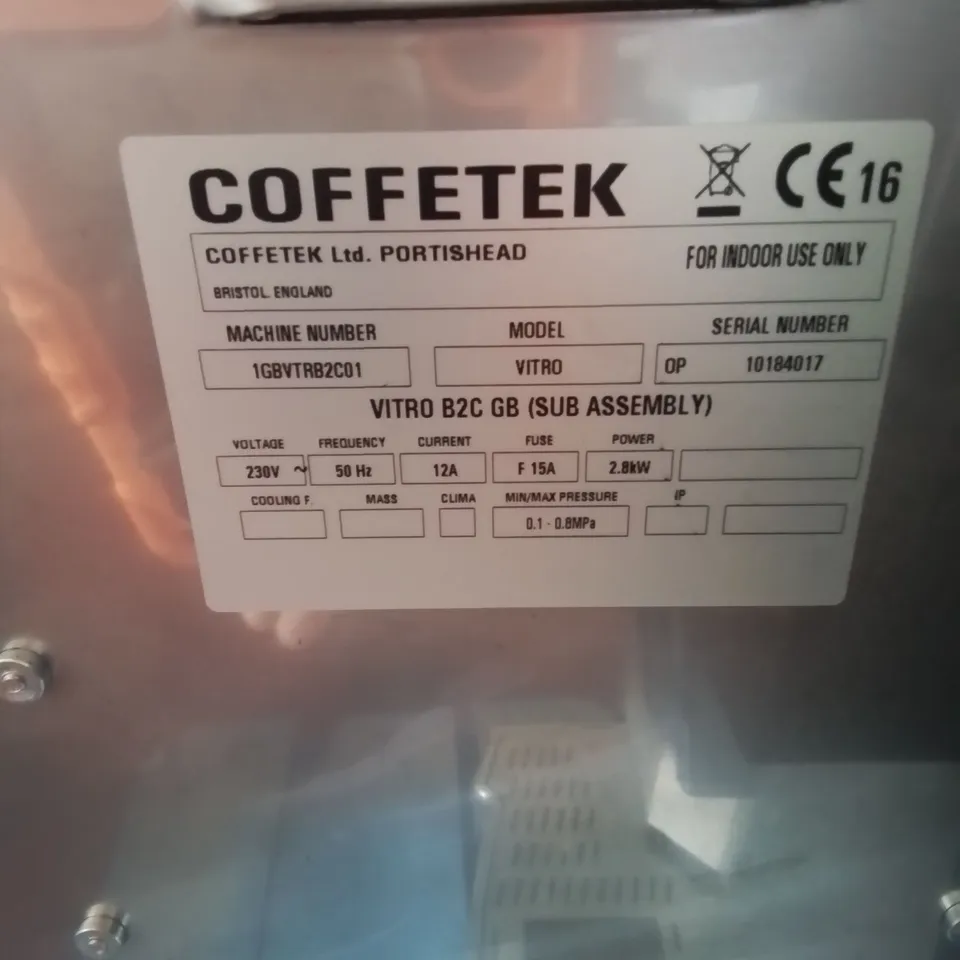COFFETEK VITRO BEAN TO CUP & HOT DRINK DISPENCER