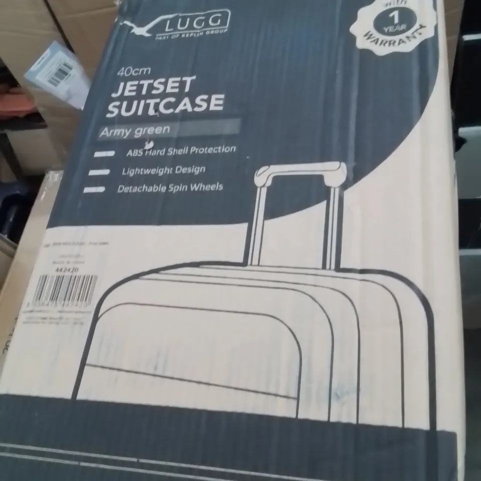 BOXED LUGG 40CM JETSET SUITCASE ARMY GREEN