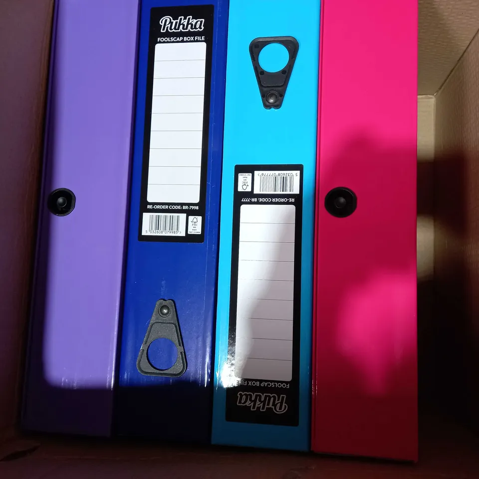 BOX OF 3 ITEMS TO INCLUDE INFLATABLE ADULT DUEL COMBAT, BOX OF PUKKA BINDERS AND FIRE VIEWING PANELS
