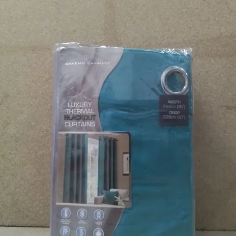 BRAND NEW GAVENO CAVAILIA LUXURY THERMAL BLACKOUT CURTAINS 229CM X 229CM - EMERALD GREEN 