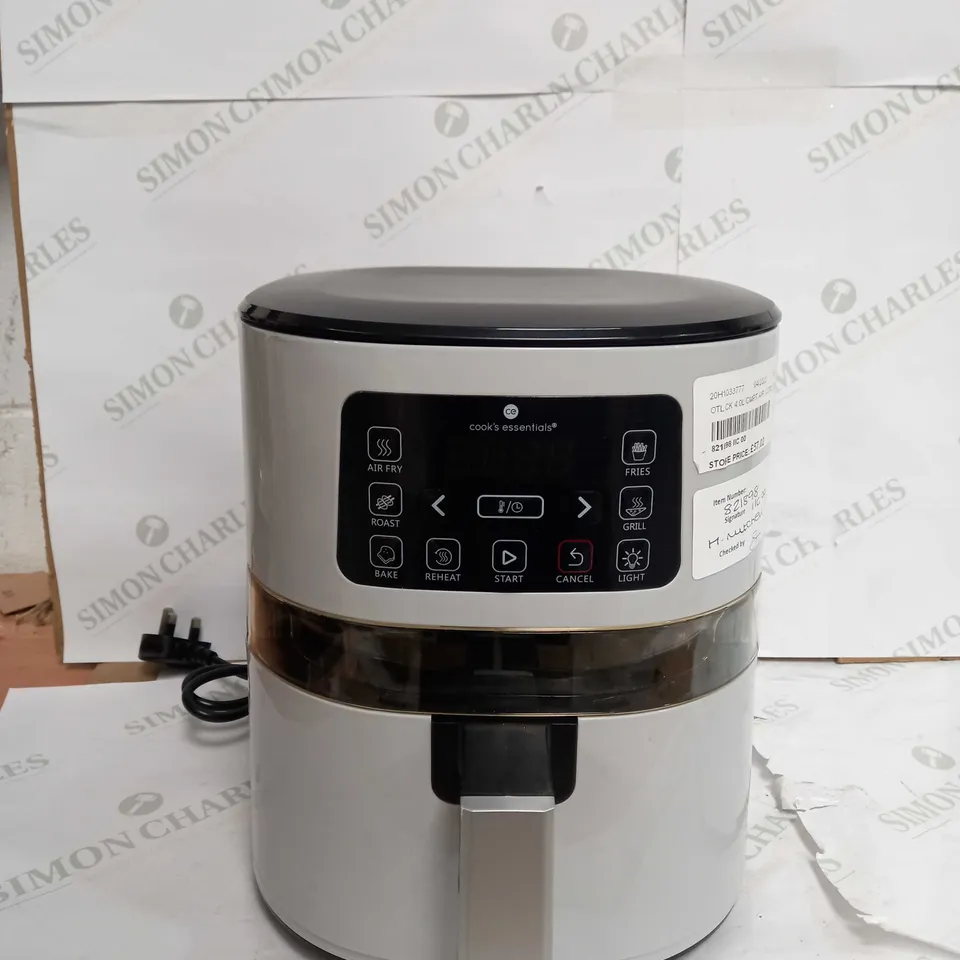 OUTLET COOK'S ESSENTIALS 4.0L AIR FRYER WITH DIGITAL VIEWING SCREEN