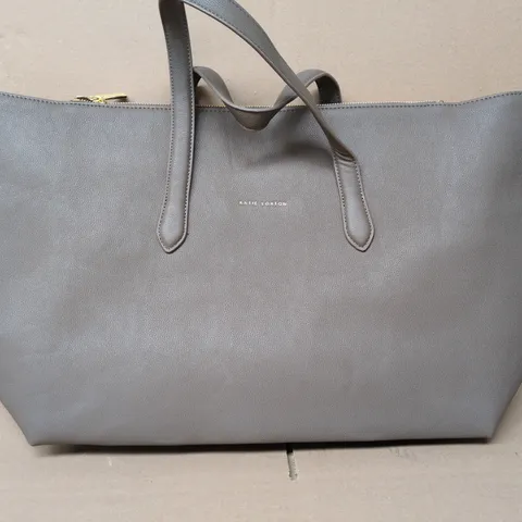 KATIE LOXTON TAUPE TOTE BAG WITH ZIP TOP AND TWO HANDLES