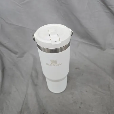 STANLEY WHITE STAINLESS STEEL TRAVEL MUG WITH FLIP LID – INSULATED BOTTLE