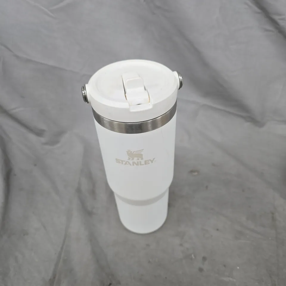 STANLEY WHITE STAINLESS STEEL TRAVEL MUG WITH FLIP LID – INSULATED BOTTLE