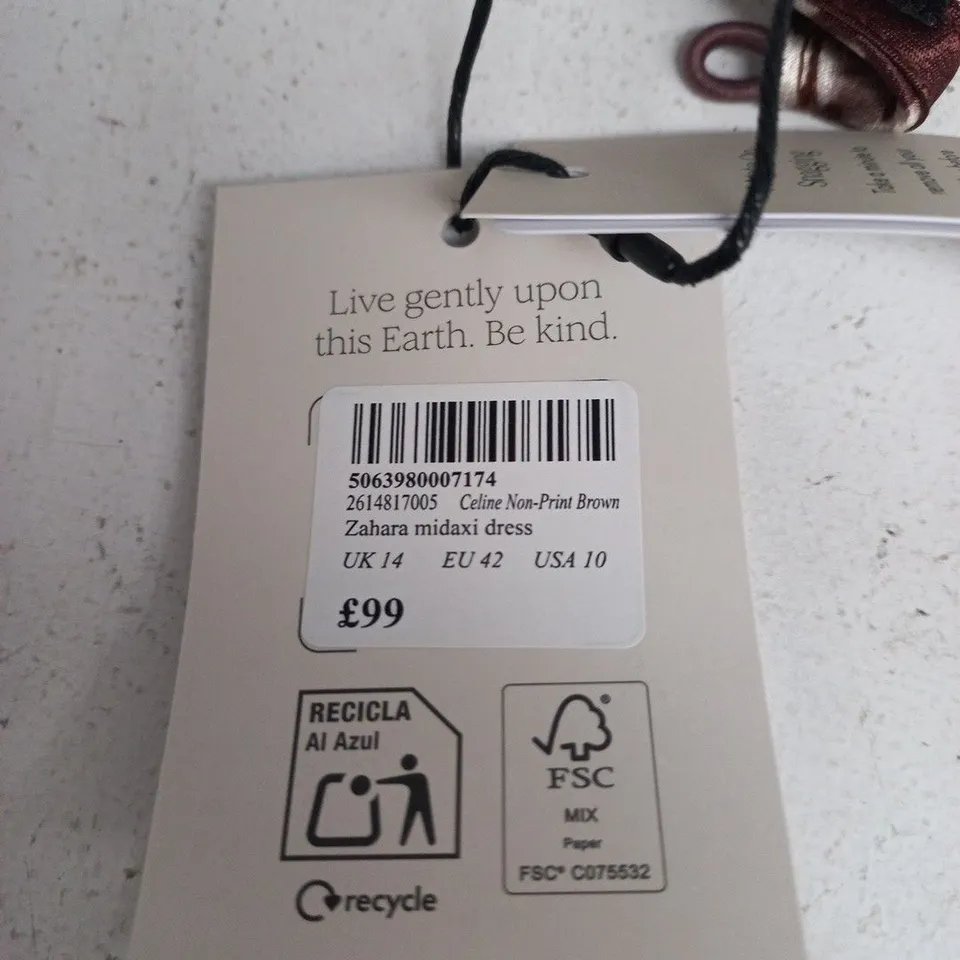 NOBODYS CHILD CELINE ZAHARA MIDAXI DRESS, UK 14