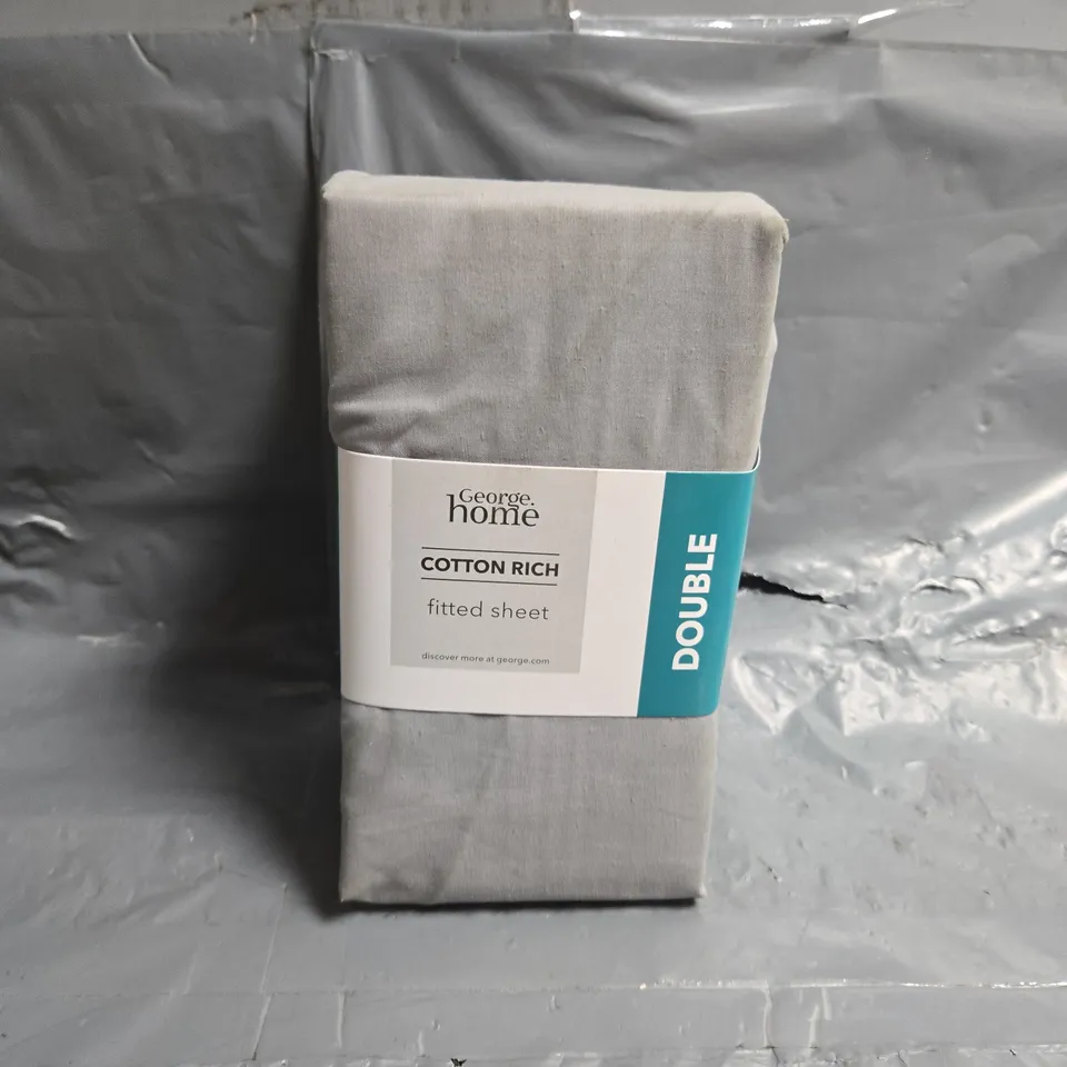 BOX OF APPROX 15 COTTON RICH FITTED SHEETS - DOUBLE 