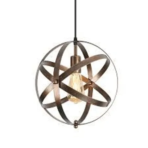 BOXED VINTAGE INDUSTRIAL PENDANT CEILING LIGHT FITTING E27 GLOBE CHANDELIER (1 BOX)