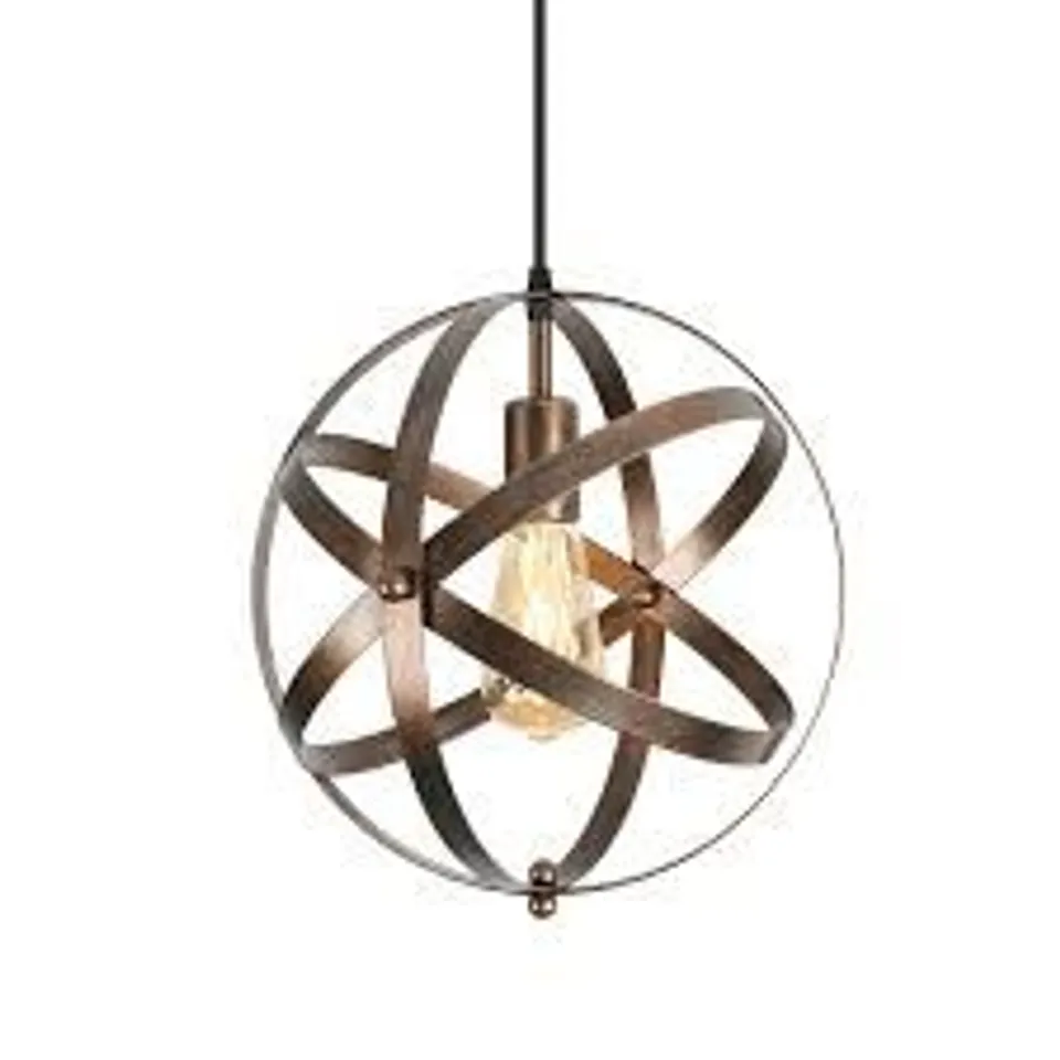 BOXED VINTAGE INDUSTRIAL PENDANT CEILING LIGHT FITTING E27 GLOBE CHANDELIER (1 BOX)