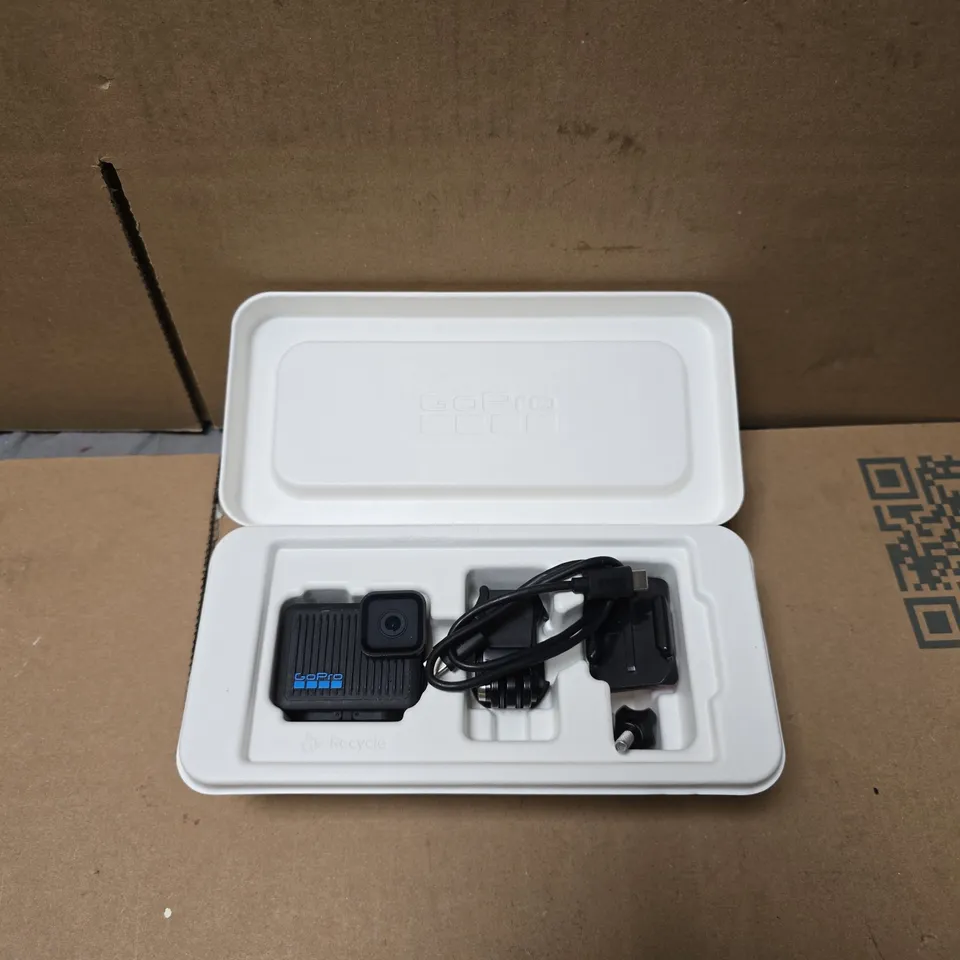 GOPRO HERO ACTION CAMERA – BLACK WITH MOUNTING ACCESSORY AND USB CABLE 