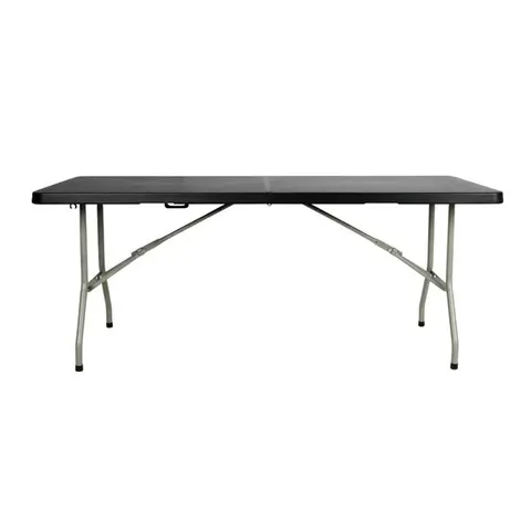 BOXED BOLERO RECTANGULAR CENTRE FOLDING TABLE BLACK 6FT