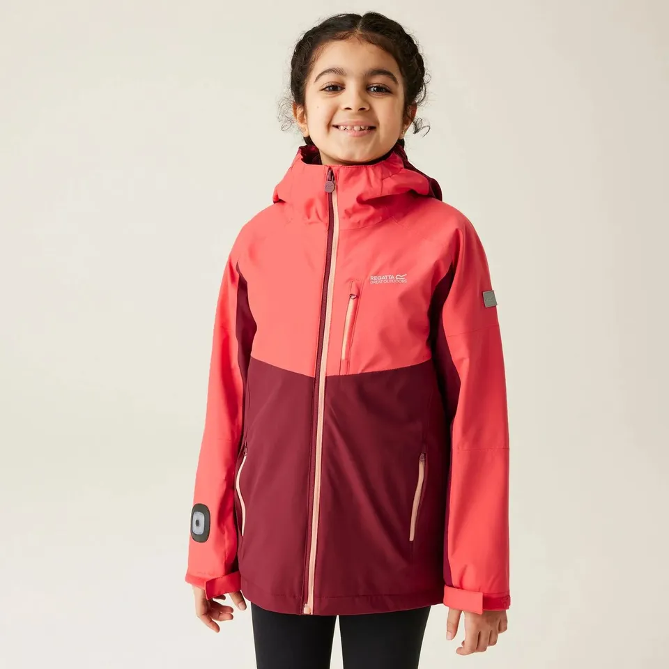 BRAND NEW REGATTA GIRLS TREKKTAIN 3-IN-1 JACKET - RUMBA RED/RED SKY SIZE UK 5-6 YEARS