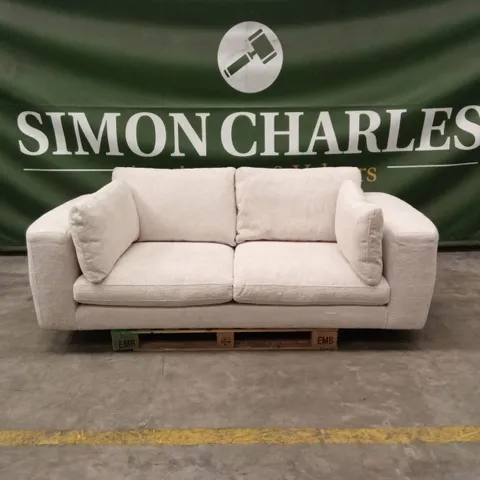 DANETTI QUINN NATURAL FABRIC DARK WOOD 3 SEATER SOFA