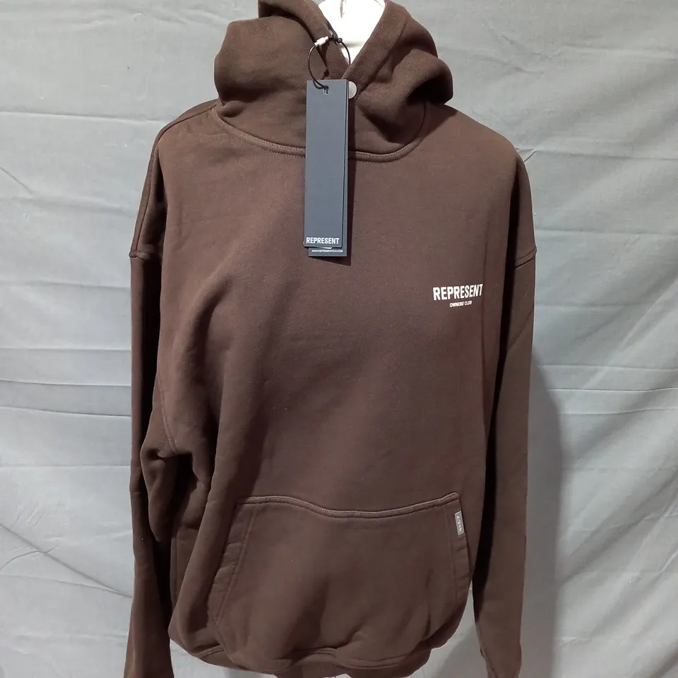 REPRESENT OWENERS CLUB HOODIE IN BROWN - SMALL