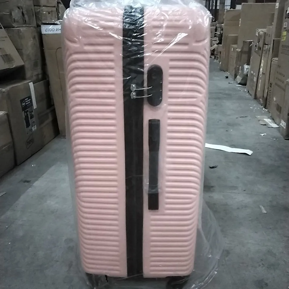 BOXED NEO PINK HARD SHELL LUGGAGE SUITCASE