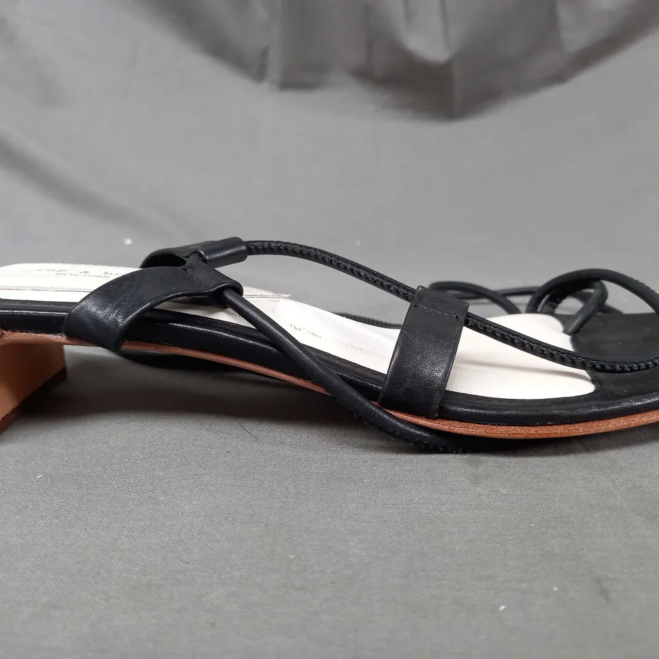 BOXED PAIR OF RAG & BONE STRAPPY SANDALS IN BLACK EU SIZE 36