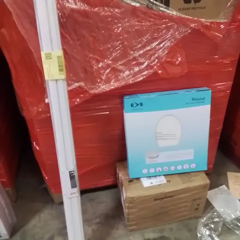 PALLET OF ASSORTED HOUSEHOLD GOODS AND PRODUCTS TO INCLUDE;TOILET SEAT,ROLLER BLIND,CEILING FAN 