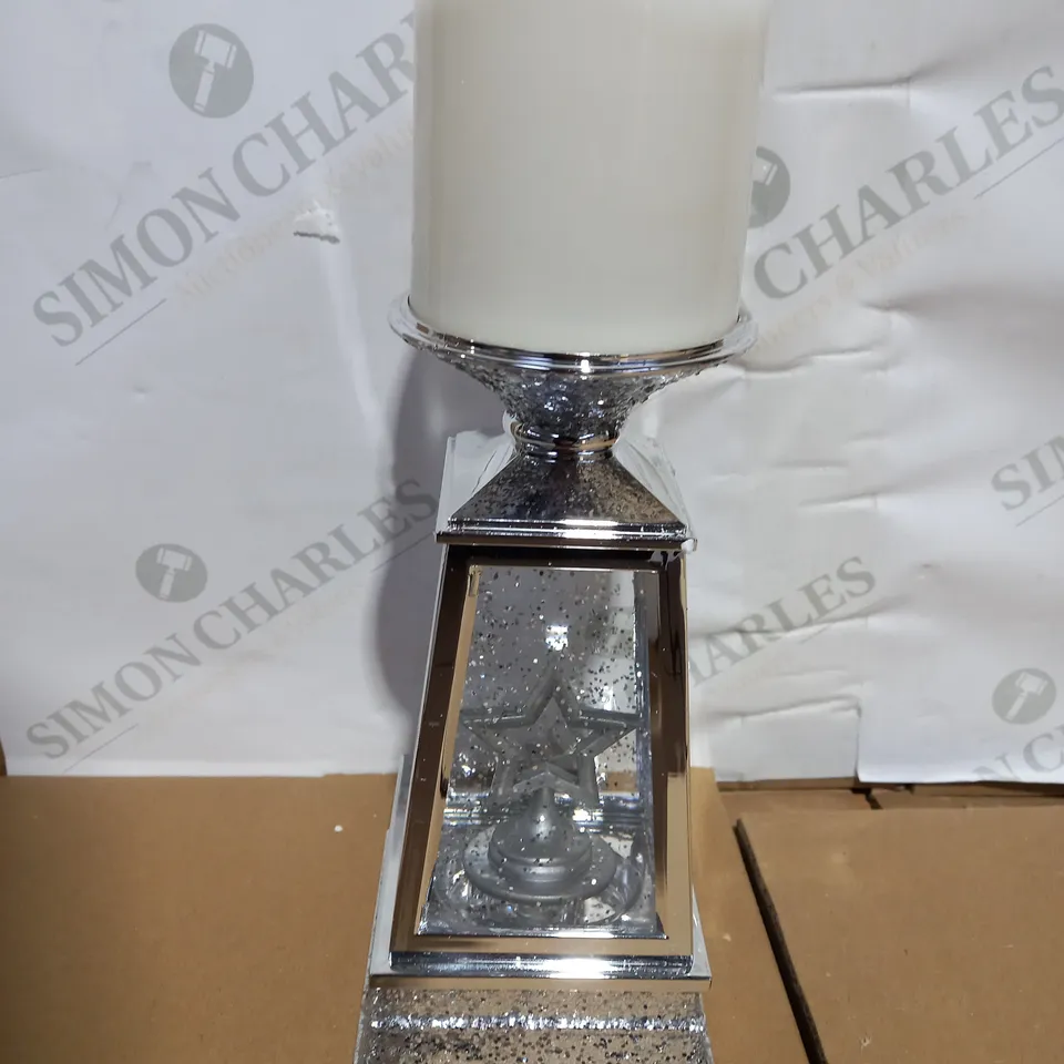 JM BY JULIEN MACDONALD FLAMELESS CANDLE HOLDER WITH SWIRLING GLITTER