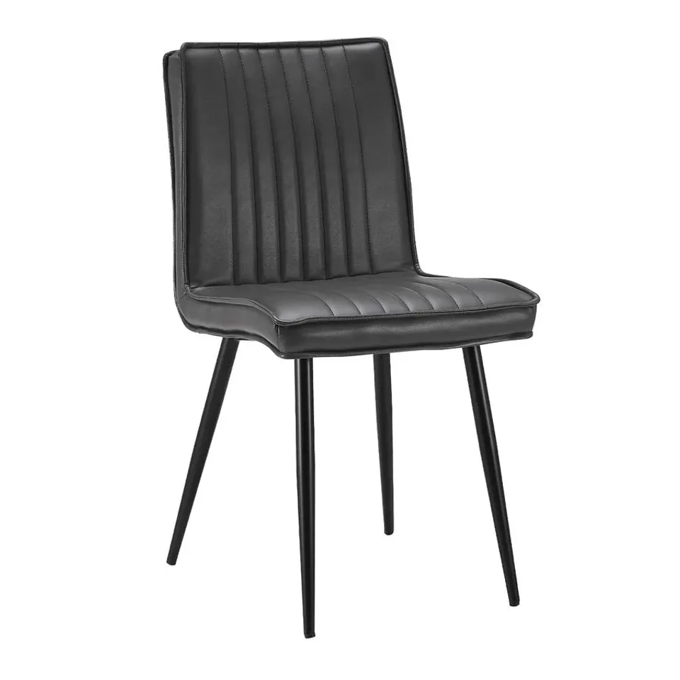 BOXED CARMAN DINING CHAIR - GLOSSY GREY, SET OF 2 (1 BOX)