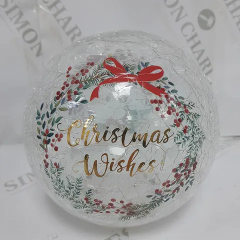 FESTIVE PRE-LIT SCENIC CRACKLE GLASS SPHERE