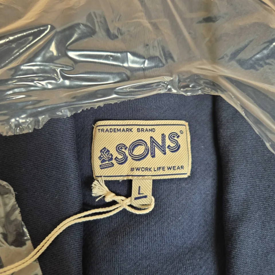 &SONS CARDIGAN NAVY – UK SIZE LARGE (L)