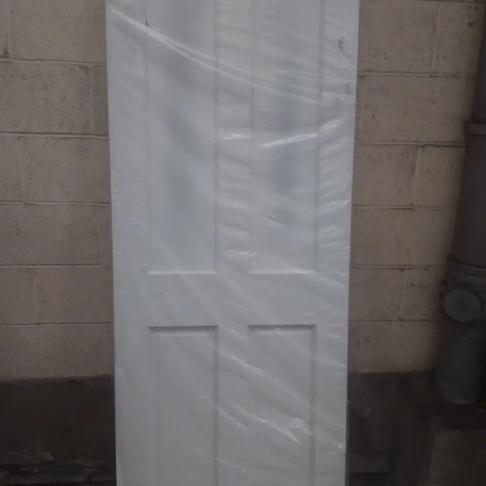 4 PANEL PRIMED OBSCURE DOUBLE GLAZED EXTERNAL DOOR