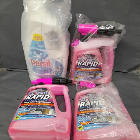 4 X ASSORTED CLEANING PRODUCTS TO INCLUDE PERSIL NON BIO & RAPID APPLICATION - COLLECTION ONLY 