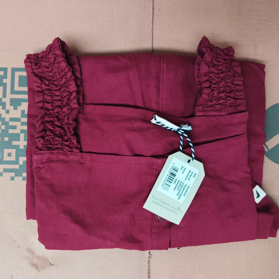 turtledove alice dungaree in burgundy size 2