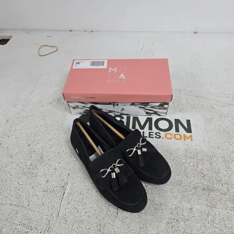 MODA IN PELLE ESSANA NAVY SUEDE MOCCASINS β UK 6 (EU 39) CHAIN & TASSEL DETAIL