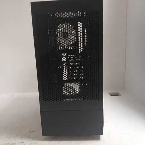 BLACK PC CASE TOWER WITH MESH FRONT AND TEMPERED-GLASS SIDE PANEL