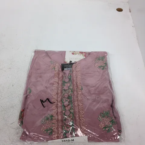 SIMRANS WOMEN'S PINK EMBROIDERED KURTI – UK MEDIUM (M)