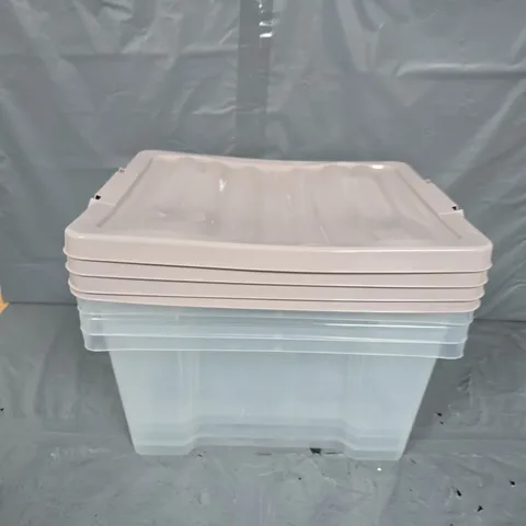 SET OF 4 CLEAR STORAGE TUBS