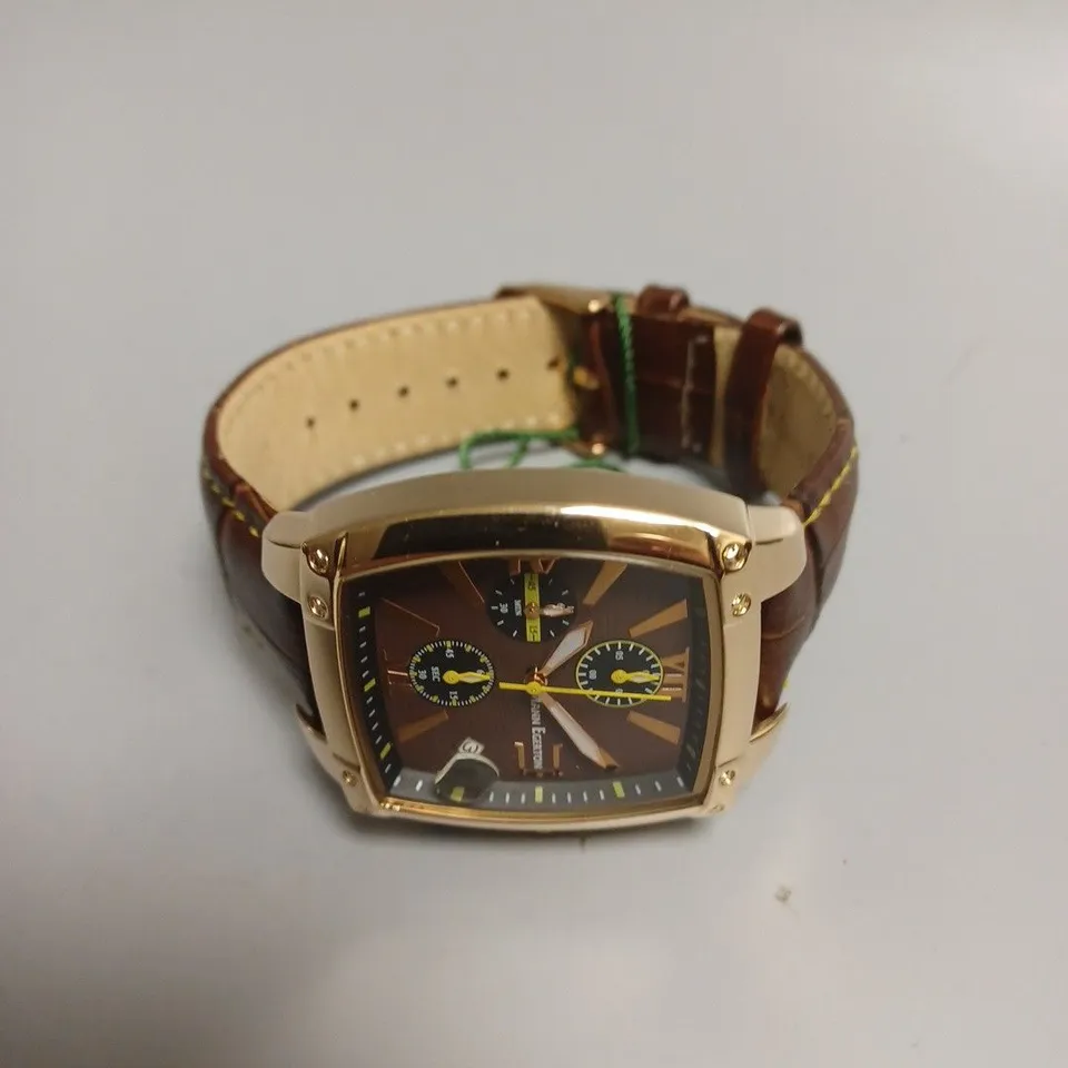 BOXED MANN EGERTON OBSERVER ROSE BROWN DIAL WATCH 