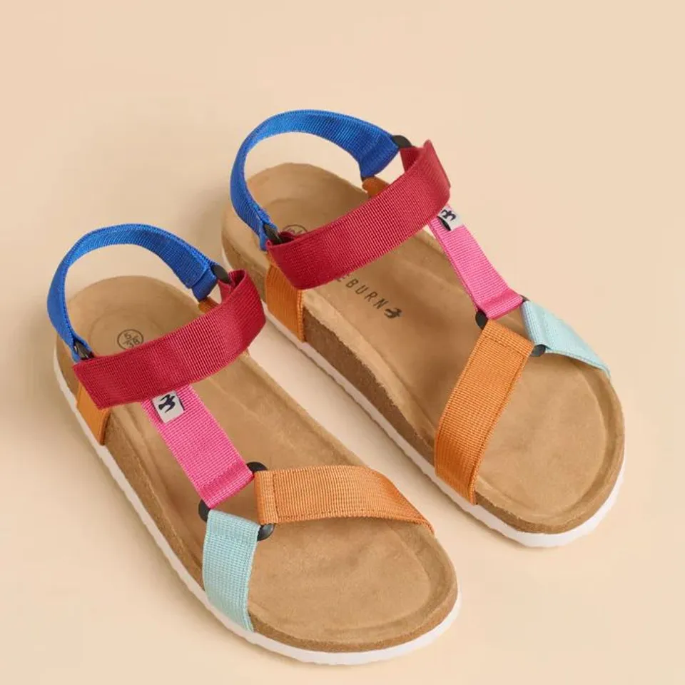 BOXED PAIR OF BRAKEBURN PLAYFUL WEBBING STRAP SANDALS - UK SIZE 7